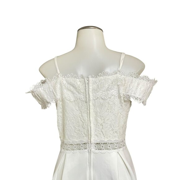Francescas White Off-The-Shoulder Lace Dress Size Small - Picture 10 of 15
